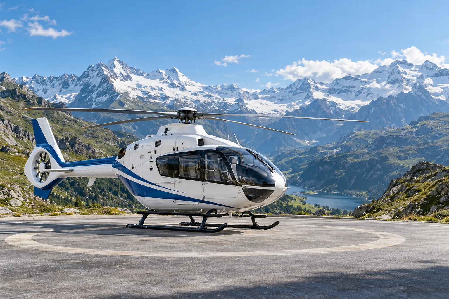 Illustration d’un hélicoptère de sauvetage en montagne